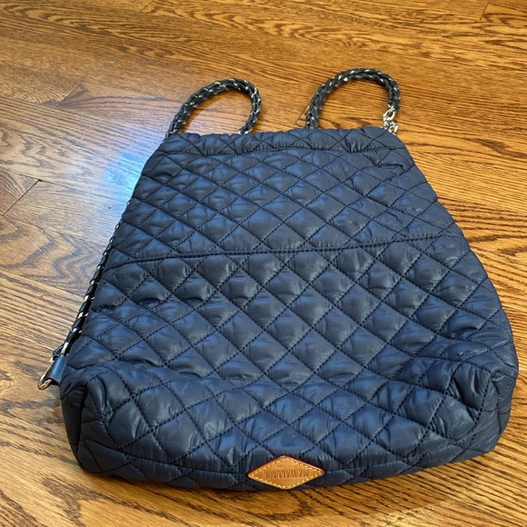 MZ Wallace Blue Like- New Backpack with leather handles. Inside pockets. - Picture 3 of 7